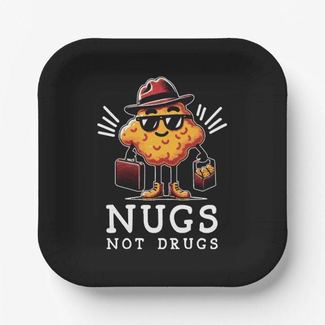 Plato De Papel Nugs crujientes no drogas (Anverso)