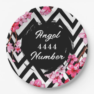 Plato De Papel Número de ángel "4444"