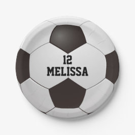 Plato De Papel Número de nombre personalizado Bola de fútbol