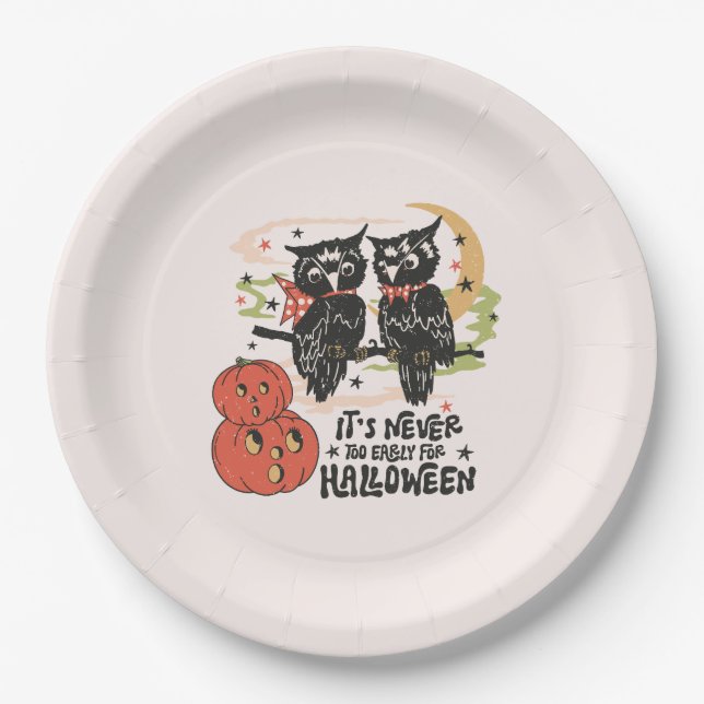 Plato De Papel Nunca es demasiado pronto para Halloween (Anverso)