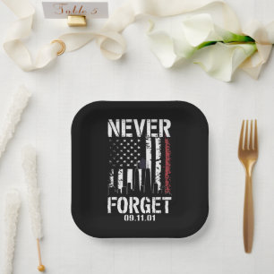 Plato De Papel Nunca Olvidar el Día del Recuerdo del 11 de Septie