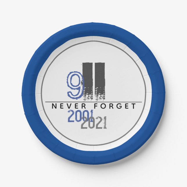 Plato De Papel Nunca olvidemos el Centro Mundial de Comercio de G (Anverso)