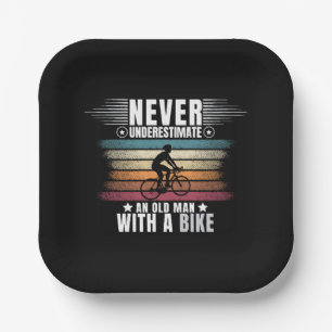 Plato De Papel Nunca Subestimes a un Hombre Mayor en una Biciclet