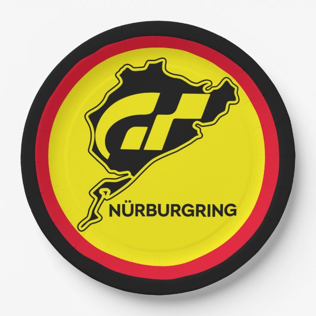 Plato De Papel Nurburgring Bandera alemana Gran Turismo GT (Anverso)