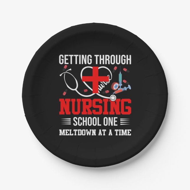 Plato De Papel Nurse Gift | Getting Through Nursing School One (Anverso)