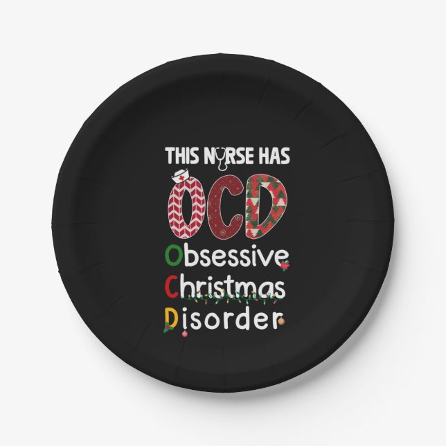 Plato De Papel Nurse Gift This Nurse Has OCD (Anverso)