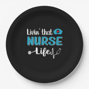 Plato De Papel Nurse Gift Vivir Esa Vida De Enfermería
