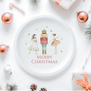 Plato De Papel Nutcracker Ballet de Invierno Navidad