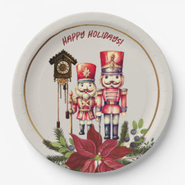 Plato De Papel Nutcracker Felices Fiestas Cuckoo Saludos