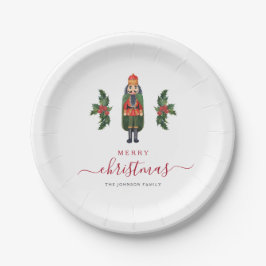 Plato De Papel Nutcracker Festivo Feliz Navidad