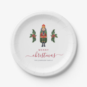 Plato De Papel Nutcracker Festivo Feliz Navidad