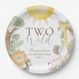 Plato De Papel Nyala Safari Animales Dos Salvajes Segundo Cumplea