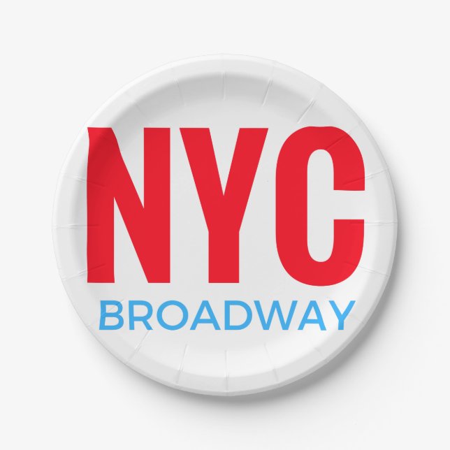 Plato De Papel NYC Broadway (Anverso)