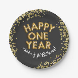 Plato De Papel NYE 1año nuevo cumpleaños Invitación feliz de un a