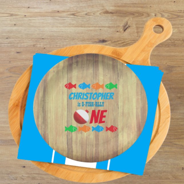 Plato De Papel O-Fish-Ally Un pescador Primer cumpleaños (Subido por el creador)