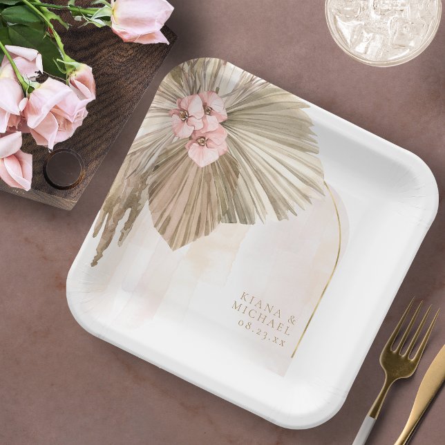 Plato De Papel Oasis Boho Arco Floral de Boda ID959 (Subido por el creador)
