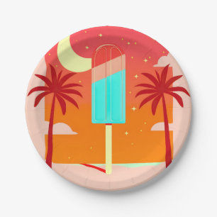Plato De Papel Oasis de hielo Starry Summer Palm