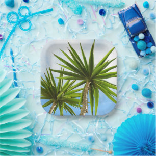 Plato De Papel Oasis Tropical