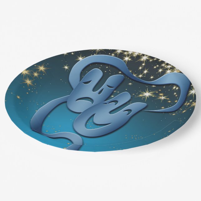 Plato De Papel Obras de teatro de comedia de mascarilla Fiestas d (Angular)