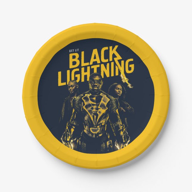 Plato De Papel Obtén luz - Black Lightning (Anverso)