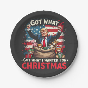 Plato De Papel Obtuve Lo Que Quería De Los Navidades Trump Santa