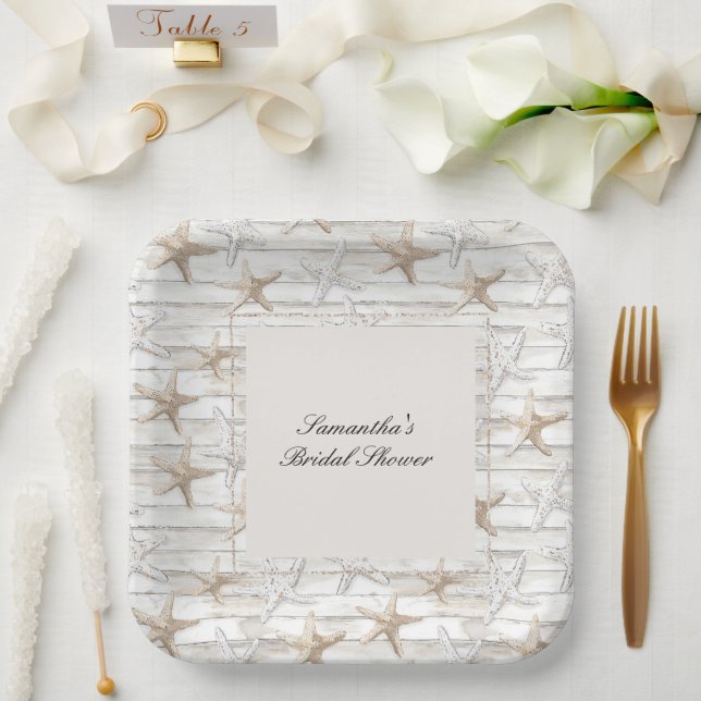 Plato De Papel Ocean Coast View Bridal Shower (Boda)