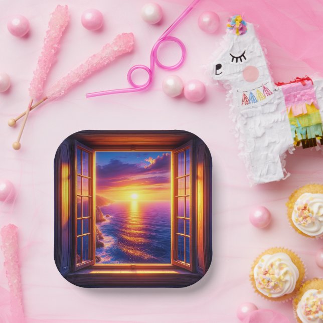 Plato De Papel Ocean Sunset (Fiesta)