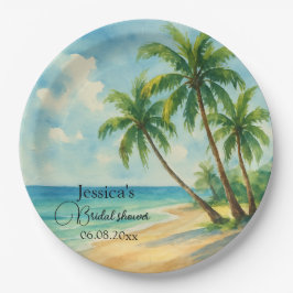 Plato De Papel Ocean Tropical Island Beach Bridal