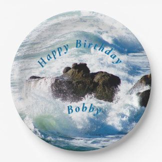 Plato De Papel Ocean Waves Birthday Paper Plate
