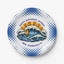 Plato De Papel Oceanic Maritime Ocean Themed for Boy's Birthday