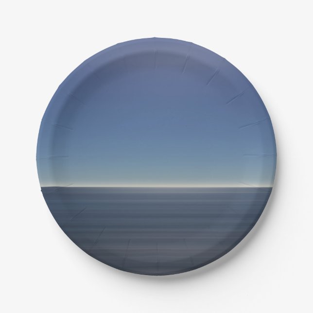 Plato De Papel Océano azul calmo (Anverso)