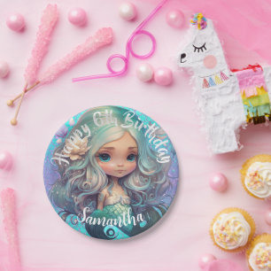 Plato De Papel Océano azul marino