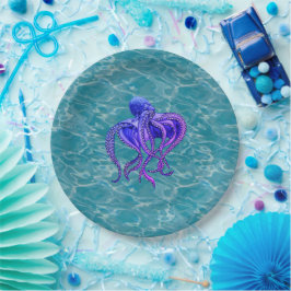 Plato De Papel Octopus en el agua