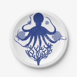 Plato De Papel Octopus (fondo claro)
