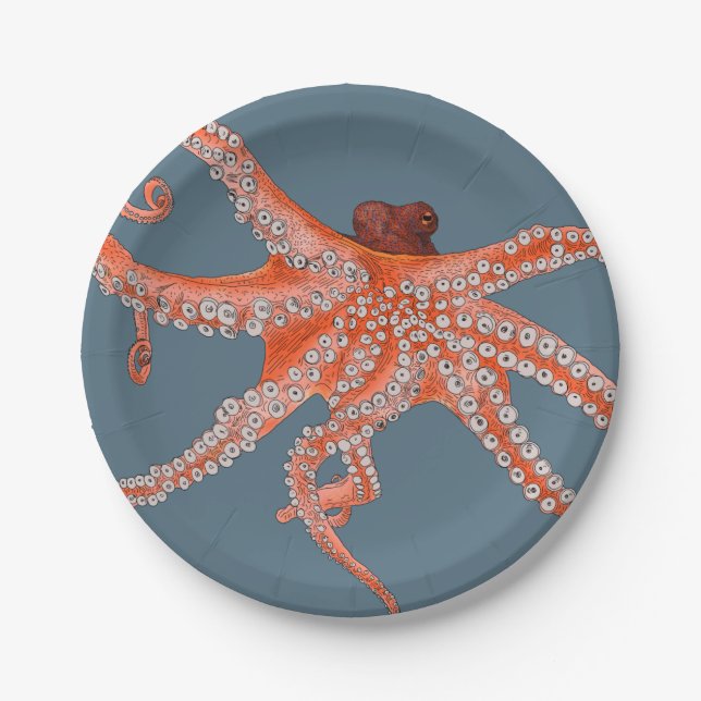Plato De Papel Octopus Hugs (Anverso)
