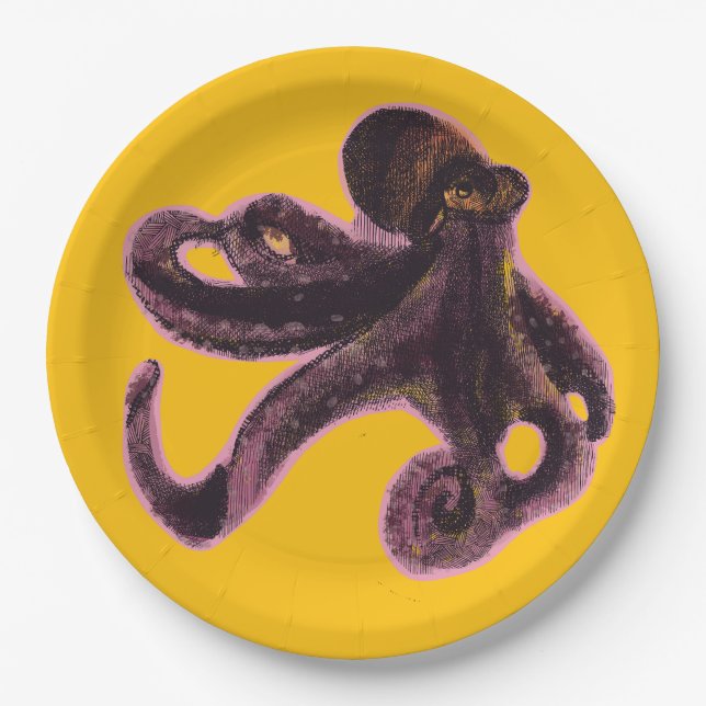 Plato De Papel Octopus on balloon (Anverso)