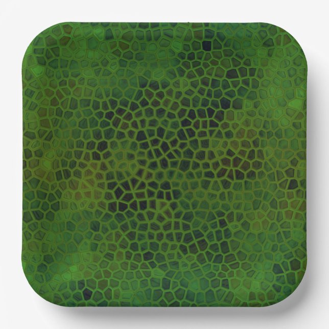 Plato De Papel Ocultar el dinosaurio verde (Anverso)