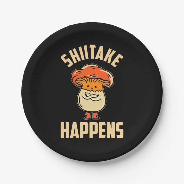 Plato De Papel Ocurre el Shiitake hongo (Anverso)