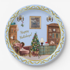 Plato De Papel Ode al azul del ballet de nueces