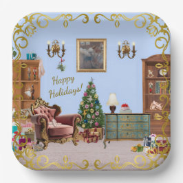 Plato De Papel Ode al azul del ballet de nueces