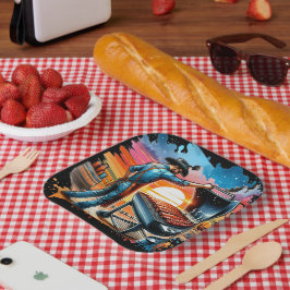 Plato De Papel Oeste Cowboy BBQ Pit and Cook