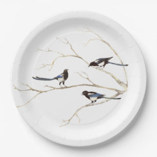 Plato De Papel Oferta familiar con familia de aves acuáticas