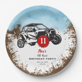 Plato De Papel Off Road Adventure AtV Monster Truck Cumpleaños