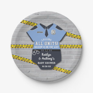 Plato De Papel Oficial de policía Baby Shower