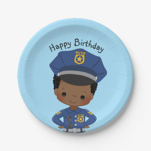 Plato De Papel Oficial de policía de niños Fiesta feliz cumplea