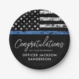 Plato De Papel Oficial de policía Fiesta de Jubilación