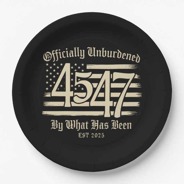 Plato De Papel Oficialmente Descargados Por Lo Que Ha Sido Trump  (Anverso)