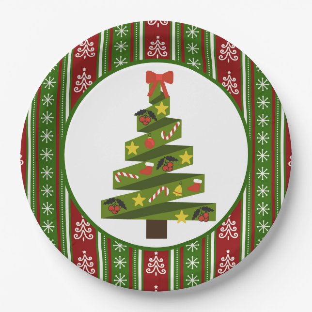 Plato De Papel Oh árbol de Navidad (Anverso)