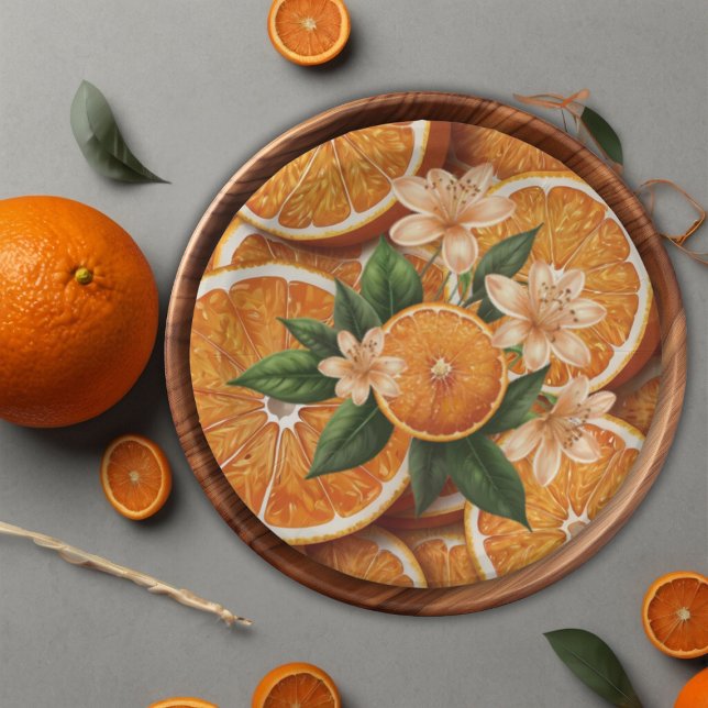 Plato De Papel Oh Baby A Un Pequeño Naranja Citrus Baby Shower (Subido por el creador)