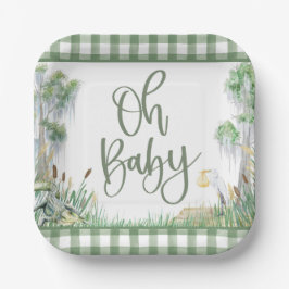 Plato De Papel Oh Baby Bayou Swamp Baby Shower